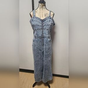 Gilli Stretch Jean Zip Up Jumpsuit